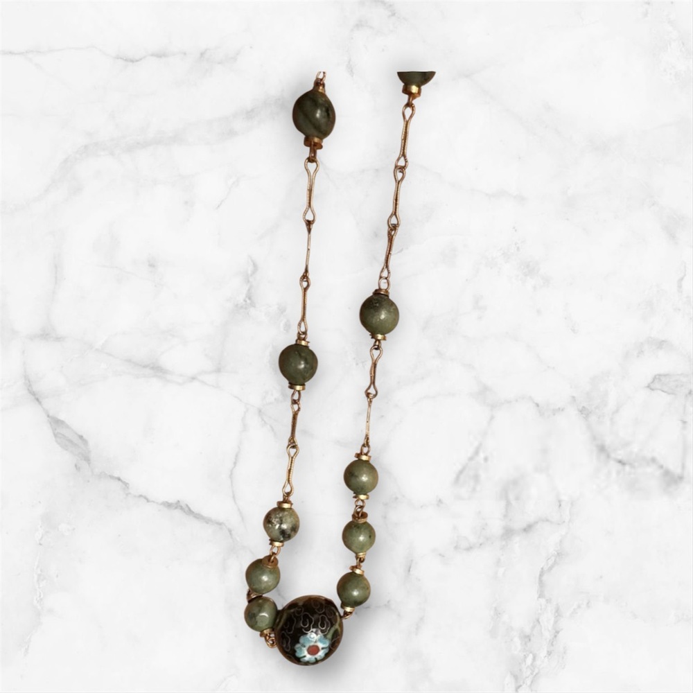 This item is a vintage Chinese cloisonné beaded necklace 18.5 inches